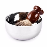 QSHAVE mydło do golenia ze stali nierdzewnej miska podwójna krawędź Razor stojak na szczotki do klasycznego bezpieczeństwa it krem do golenia miska 11x6.8x6.3 cm 2